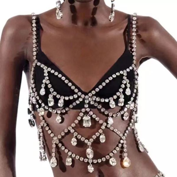 Dazzling Rhinestone Body Chain: Sexy Layered Chest Jewelry for Women - Image 2