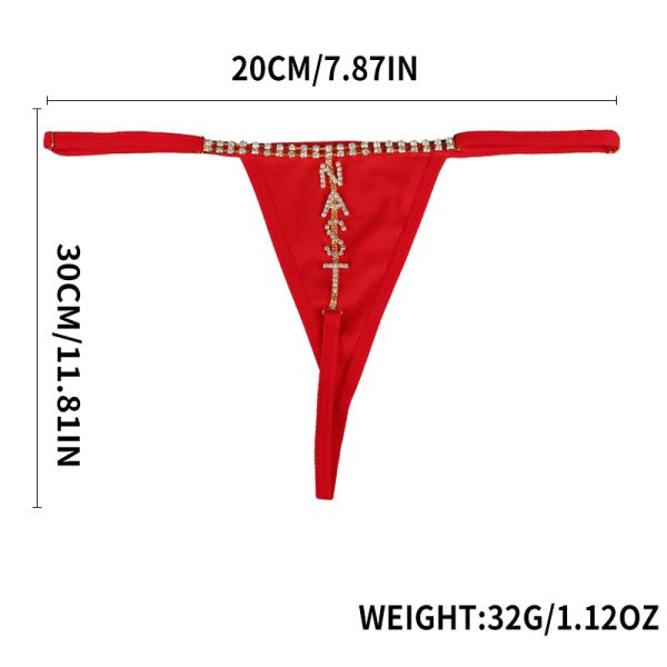 Sexy Rhinestone Body Chain Thong: NAST Letter Waist Jewelry for Women - Image 5