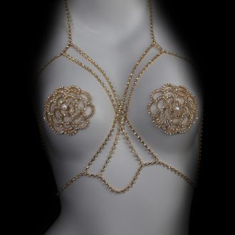 Sexy Rhinestone Body Chain: Nipple Jewelry Bikini Beach Body Cross Chain