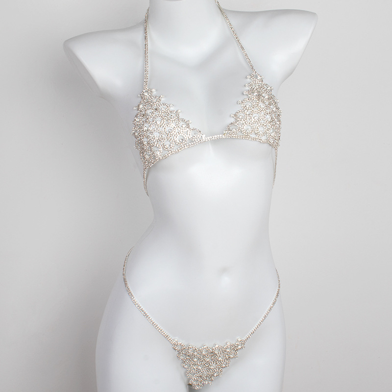 Rhinestone Body Chain Bra: Sexy Diamond Bikini Top for Women - Image 3