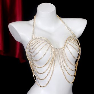 Rhinestone Body Chain Bra: Sexy Diamond Bikini Nightclub Jewelry