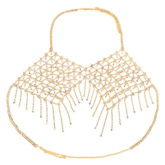 Rhinestone Body Chain Bra: Luxury Tassel Bikini Chest Jewelry
