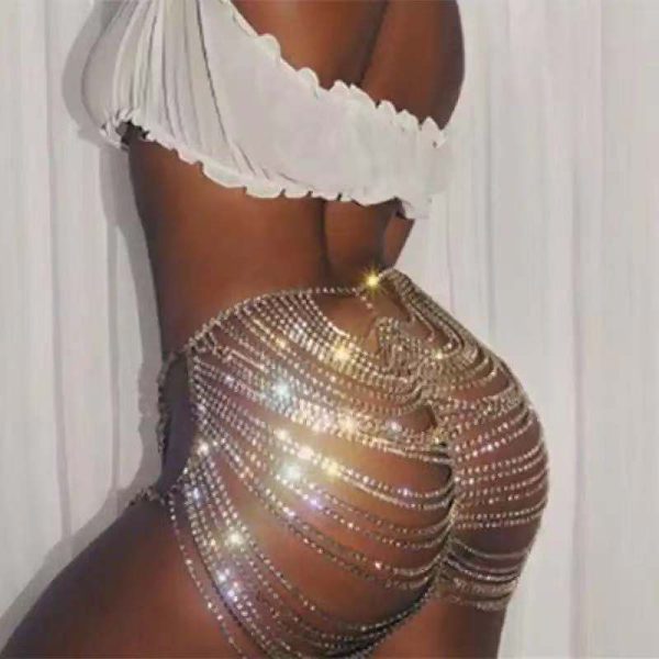 Explosions Rhinestone Skirt: Sexy Nightclub Body Chain Skirt - Image 2