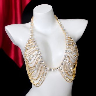Diamond Gem Bra Chain: Sexy Rhinestone Body Jewelry for Parties