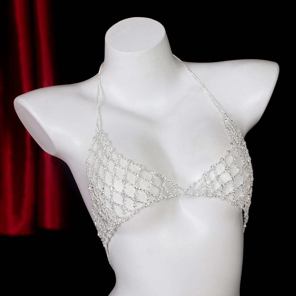 Diamond Rhinestone Body Chain Bra: Sexy Nightclub Jewelry