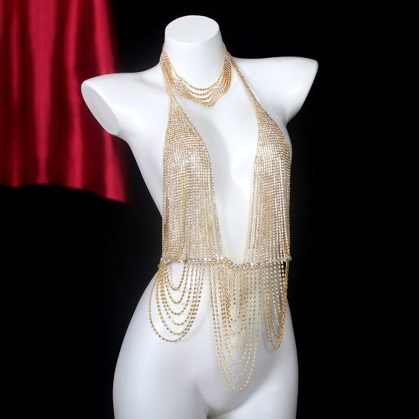 Rhinestone Body Chain Necklace: Sexy Stage Jewelry for Women - Image 3