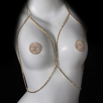 Sexy Rhinestone Body Chain: Personalized Chest Jewelry for Women
