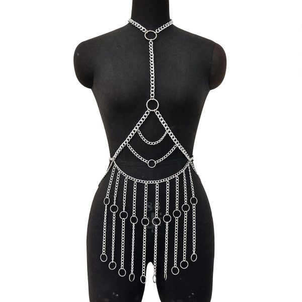 Sexy Metal Body Chain with Tassel - Irregular Hollow Ring Temptation - Image 6