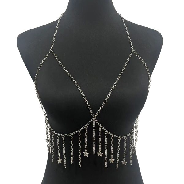 Sexy Star Body Chain: European American Fashion Tassel Chest Jewelry - Image 4