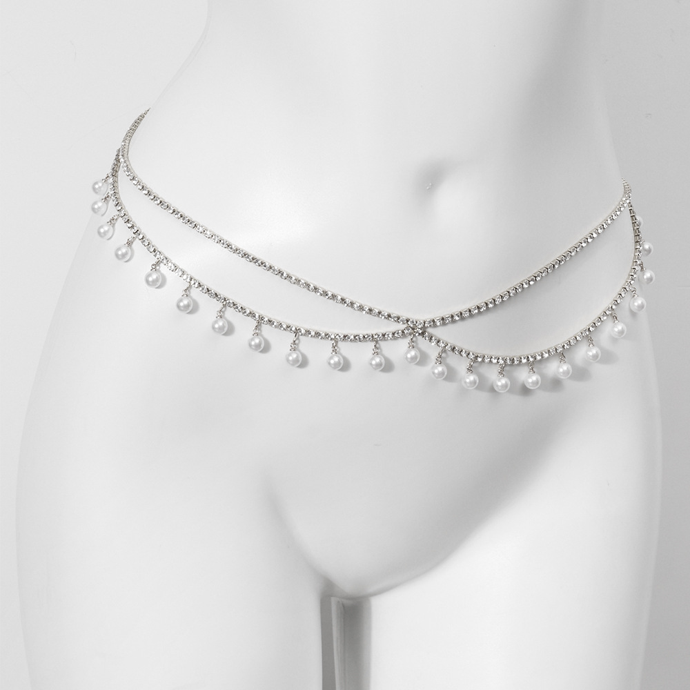 Rhinestone Pearl Body Chain: Sexy Beach Bikini Jewelry Set - Image 9