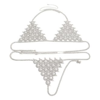 Rhinestone Body Chain Bra: Sexy Diamond Bikini Top for Women