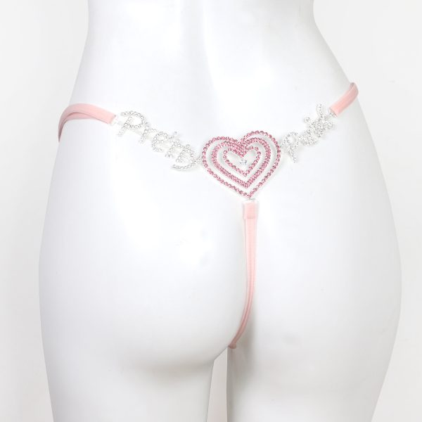 Rhinestone Love Letter Body Chain: Sexy Nightclub Thong Chain for Women - Image 2