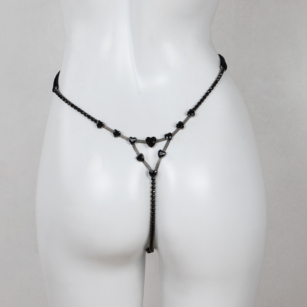 Rhinestone Thong Bikini Body Chain: Sexy Diamond Lingerie - Image 3