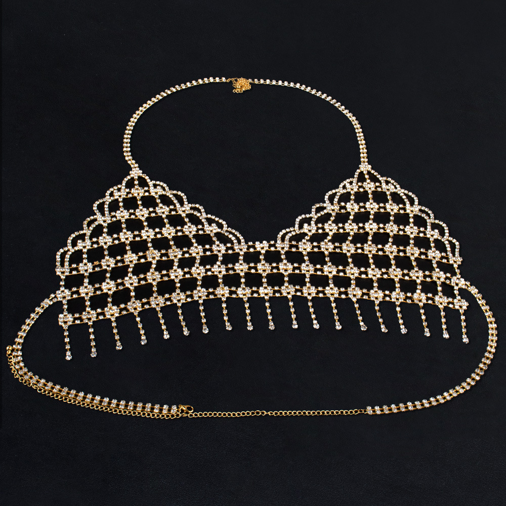 Rhinestone Body Chain: Sexy Tassel Bra Chest Jewelry for Nightclub - Image 4