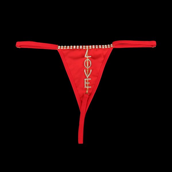 Diamond LOVE Thong Body Chain - Sexy Rhinestone Lingerie Accessories - Image 4