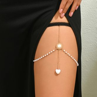 Pearl Heart Thigh Chain: Sexy Body Jewelry for Women