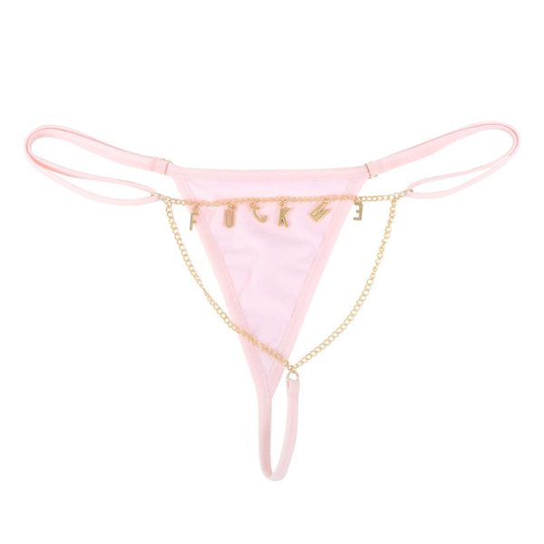 Sexy Letter Thong: European Metal Chain Hip Panties for Women - Image 7
