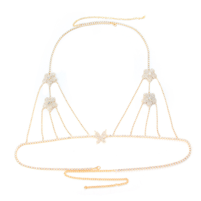 Diamond Bow Body Chain - Sexy Bikini Breast Jewelry for Women - Image 4