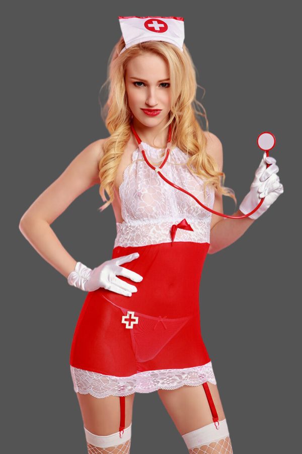 Sexy Nurse Costume Halloween Lingerie - European American Temptation - Image 6