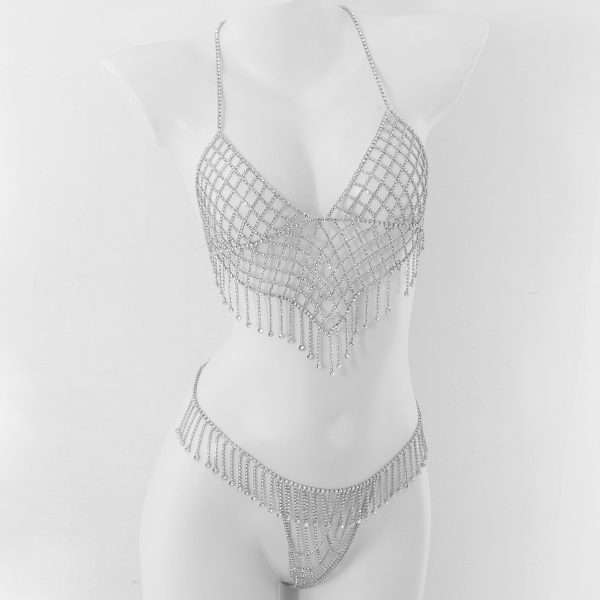 Rhinestone Body Chain Bikini: Sexy Hollow Chest Jewelry for Women - Image 3