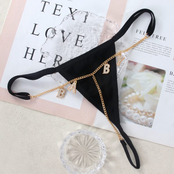 Diamond Bikini Body Chain: Sexy Metal Letter Thong for Beach & Club - Image 3