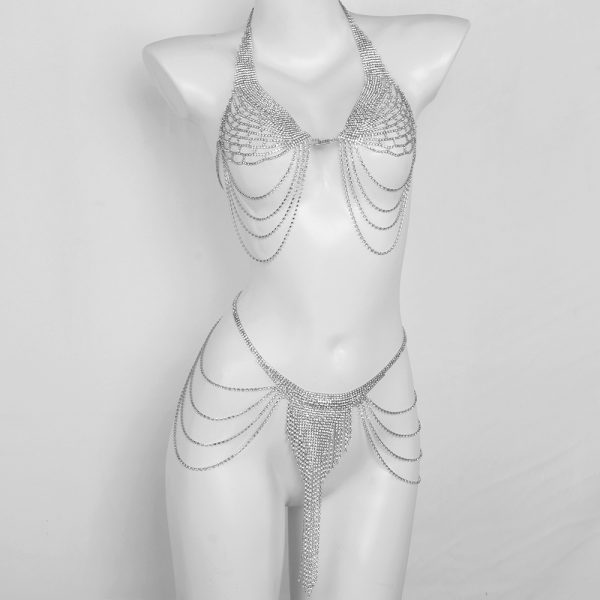 Diamond Angel Wings Body Chain - Runway Tassel Chest Jewelry - Image 12