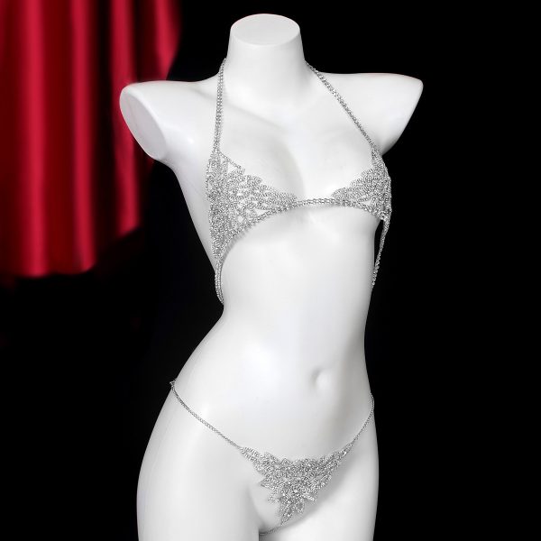 Rhinestone Body Chain Bra: Sexy Diamond Bikini Top for Women - Image 2