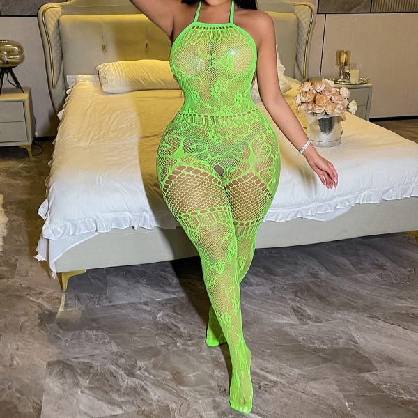 White Silk Lingerie: Sexy Temptation Mesh Bodysuit - Image 10