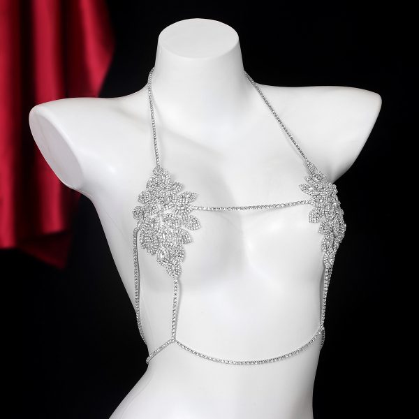 Diamond Rhinestone Bikini Body Chain: Sexy Flower Bra Thong Set - Image 6