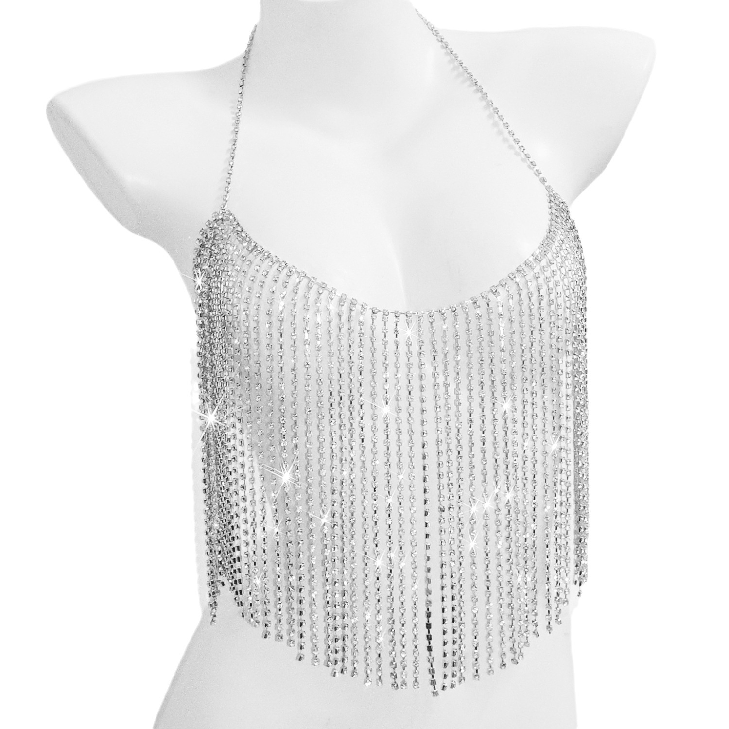 Rhinestone Body Chain: Sexy Tassel Chest Jewelry for Nightclub - Image 5