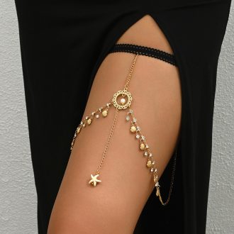 Starfish Thigh Chain: Beach Holiday Diamond Body Jewelry