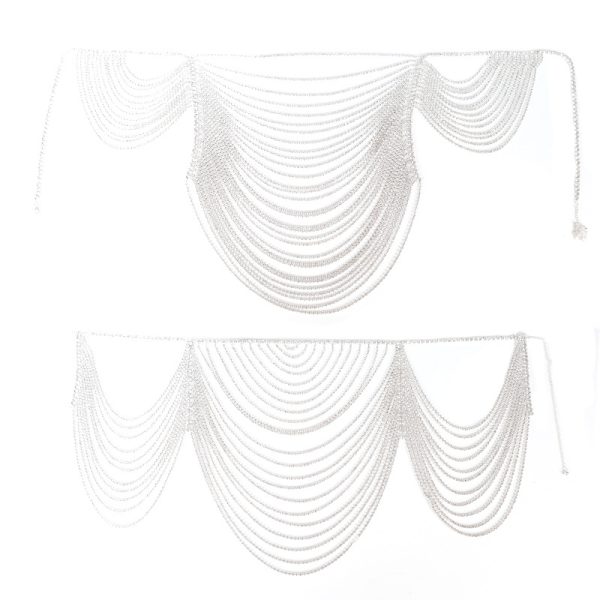 Sexy Rhinestone Bikini Set: 2023 European Fashion Bra Chain Skirt - Image 5