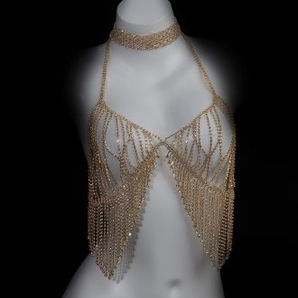 Rhinestone Body Chain: Sexy Tassel Chest Chain for Women