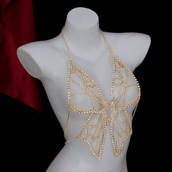 Rhinestone Butterfly Body Chain: Exaggerated Diamond Breast Chain Jewelry - Image 4