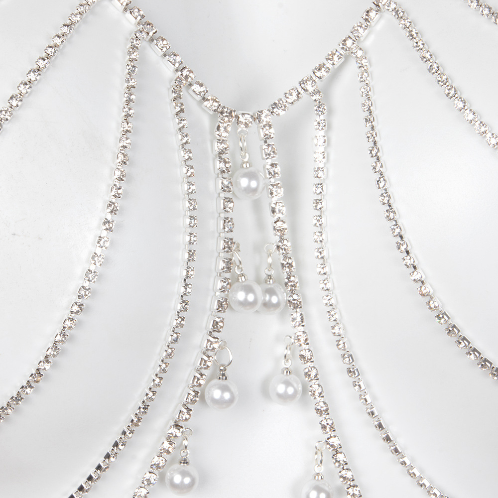 Rhinestone Pearl Body Chain: Sexy Beach Bikini Jewelry Set - Image 3