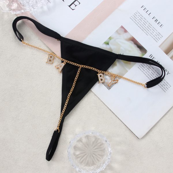 Diamond Bikini Body Chain: Sexy Metal Letter Thong for Beach & Club - Image 2