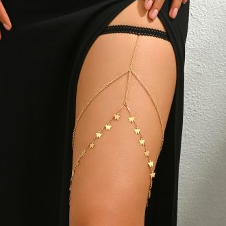Golden Butterfly Leg Chain: Sexy Body Jewelry for Hot Girl Summer