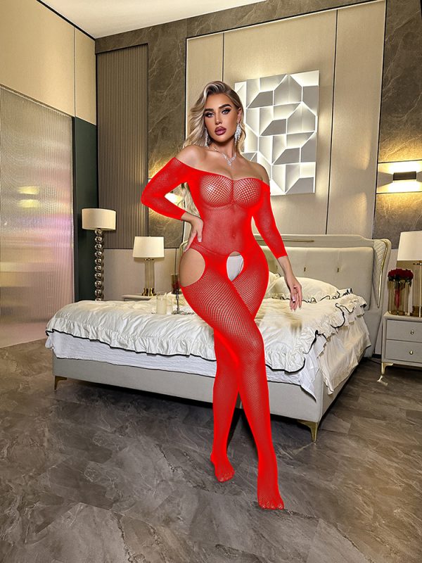 Sexy Fishnet Lingerie Jumpsuit: European Bodystocking Pajamas W619 - Image 9
