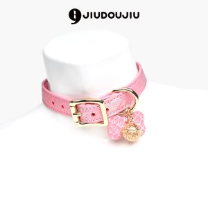 Leather Choker Necklace with Bell - K9 Play Collar for Couples