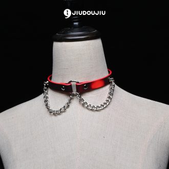 <strong>Temperature Changing Leather Choker Necklace - Adjustable Fashion Collar with Ring</strong>