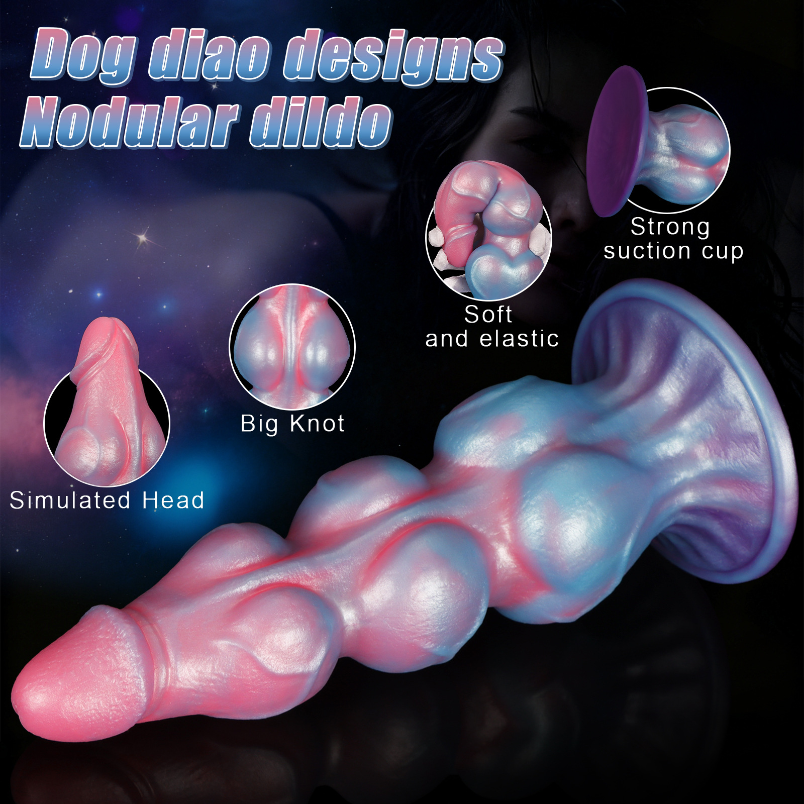 Multi-Dog Knot Artificial Animal Penis Silicone Anal Plug Anus Penis Male and Female Masturbation Device - Image 4