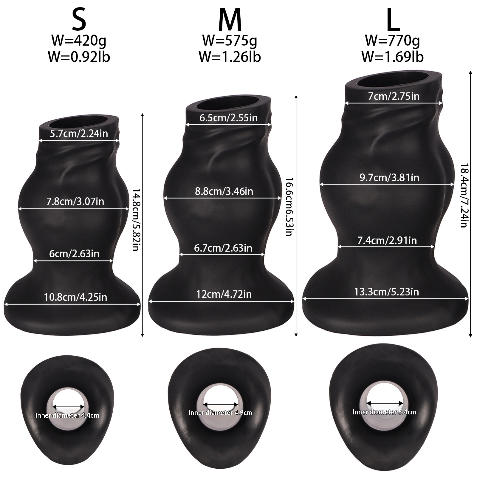 Liquid silicone peephole anal plug, anal dilator masturbator - Image 3