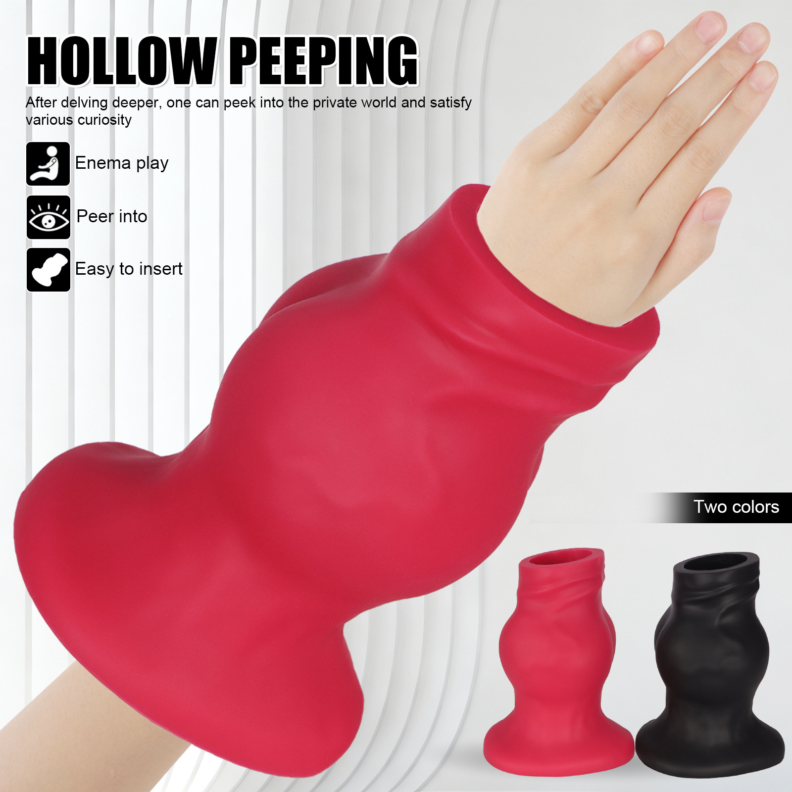 Liquid silicone peephole anal plug, anal dilator masturbator - Image 2