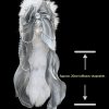 Voice-Controlled Silver Fox Tail Butt Plug with Bow and Bell