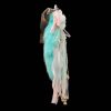 40cm Green Fox Real Wool Tail with Pink Bow - Handmade Ringing Butt Plug