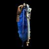 40cm Klein Blue Fox Fur Tail Anal Plug with Bow Bell - Chinese Style