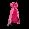 40cm Fluorescent Pink Fox Fur Tail Plug with Rose Red Bow and Bell