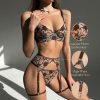 Machine Embroidery Lace Strap Sexy Lingerie Set