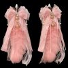 40CM Lake Blue Fox Tail - Real Wool Cosplay Prop with Bell Accent