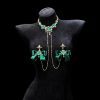 Dark Blue Retro Bow Bell Chest Chain - Sexy Body Jewelry